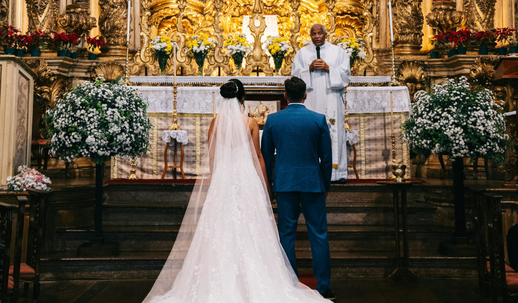 Cerimônia de casamento religioso na igreja católica