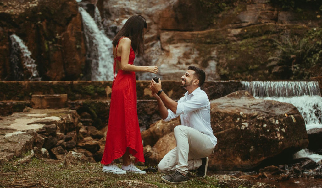 Momento especial do pedido de casamento
