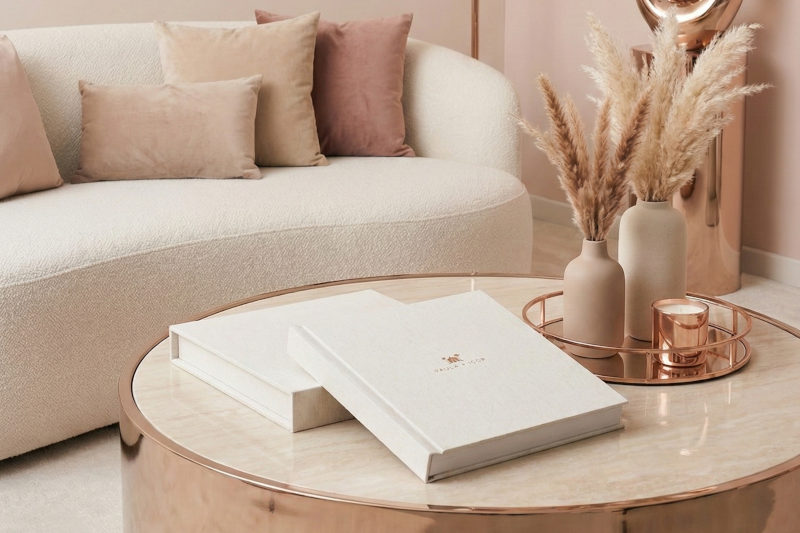 Álbum de casamento em linho