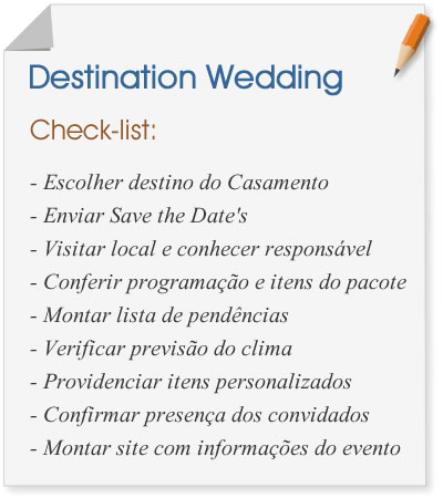 Destination Wedding: check list