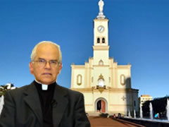 Mons. Carrara e a Catedral N. Sra. de Lourdes | Foto montagem